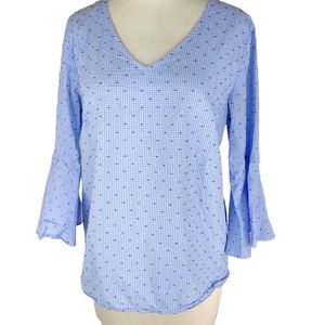 Anthropologie Jane And Delancy Women's Bell Sleeve Blouse Cotton Top Size S